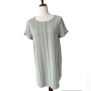 Cloth and Stone linen blend sage green shift dress size Medium